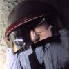 Alien helmet for the AYS tour by Sandy Plotnikoff.
