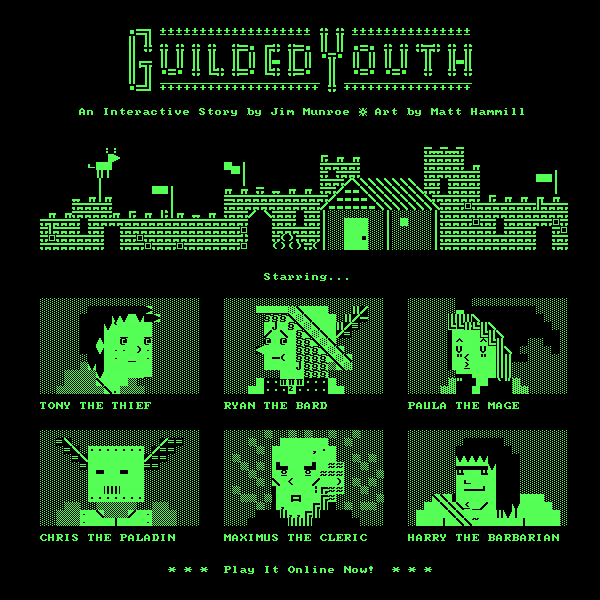 Guilded Youth, a text game with ASCII animation – Jim Munroe